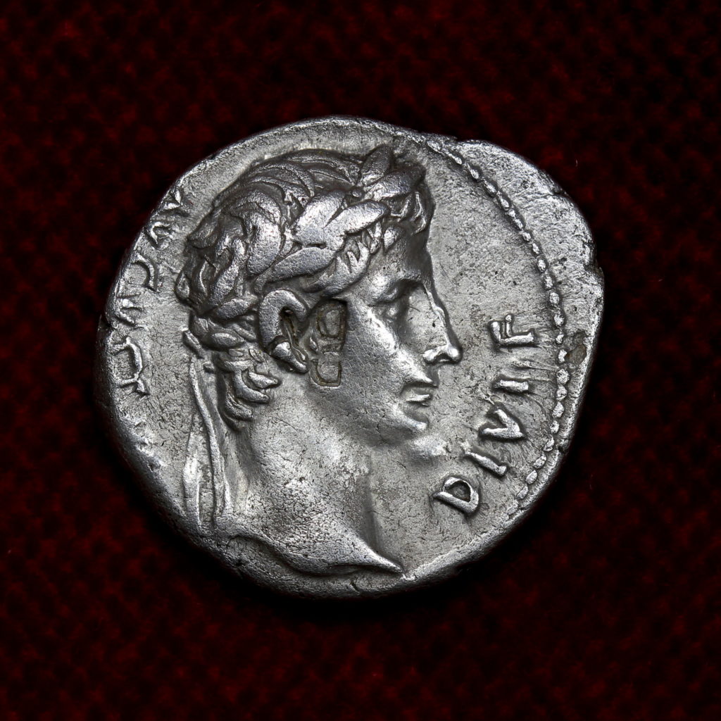 Augustus Silver Denarius 27 BC 14 AD Apollo Holding Lyre The Twelve