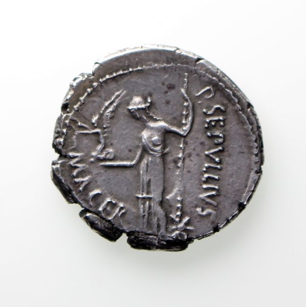 Julius Caesar Silver Denarius 44BC P. Sepullius Macer exceptional ...