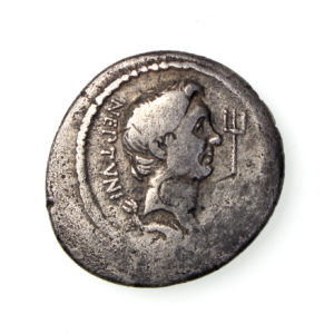 Sextus Pompey Silver Denarius 67-35BC Galley-18087