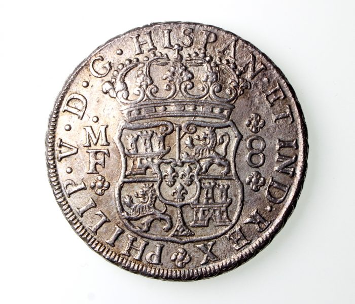 Shipwreck Coin - Spanish Silver Pillar Dollar (Piece of Eight) From The 'Hollandia' Wreck 1742AD. -19463