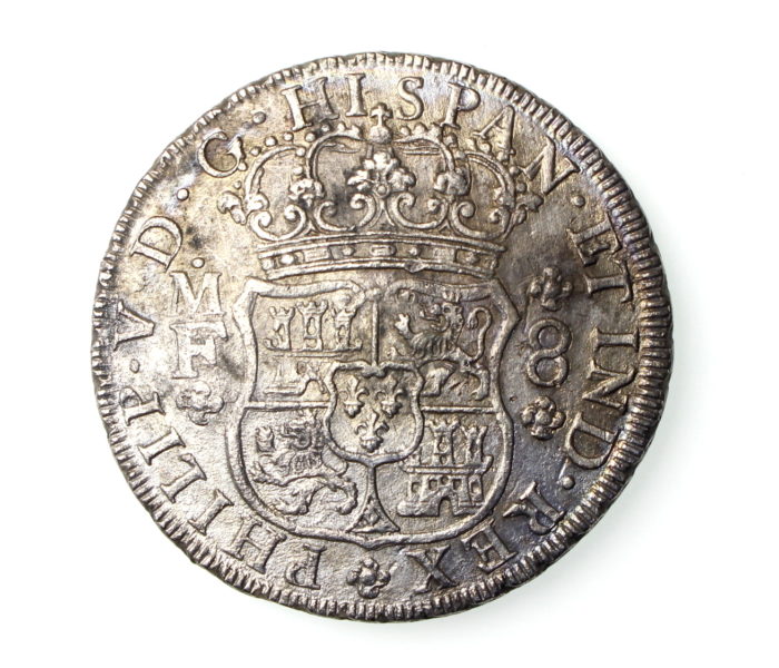 Shipwreck Coin - Spanish Silver Pillar Dollar (Piece of Eight) From The 'Hollandia' Wreck 1736AD. -19621