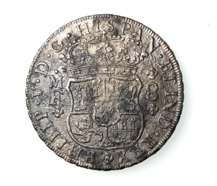 Shipwreck Coin - Spanish Silver Pillar Dollar (Piece of Eight) From The 'Hollandia' Wreck 1737AD. -19623