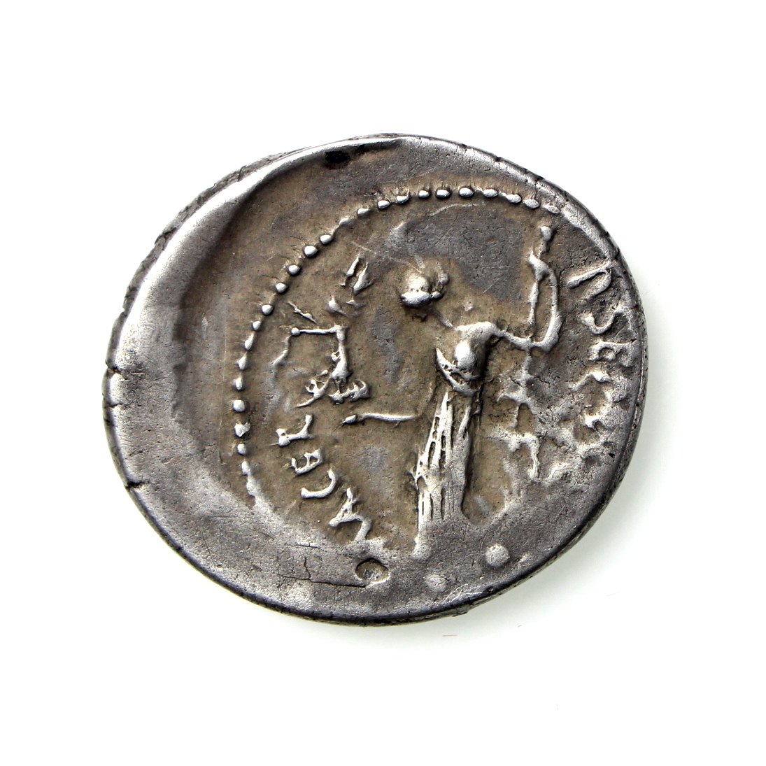 denarius with portrait of julius caesar