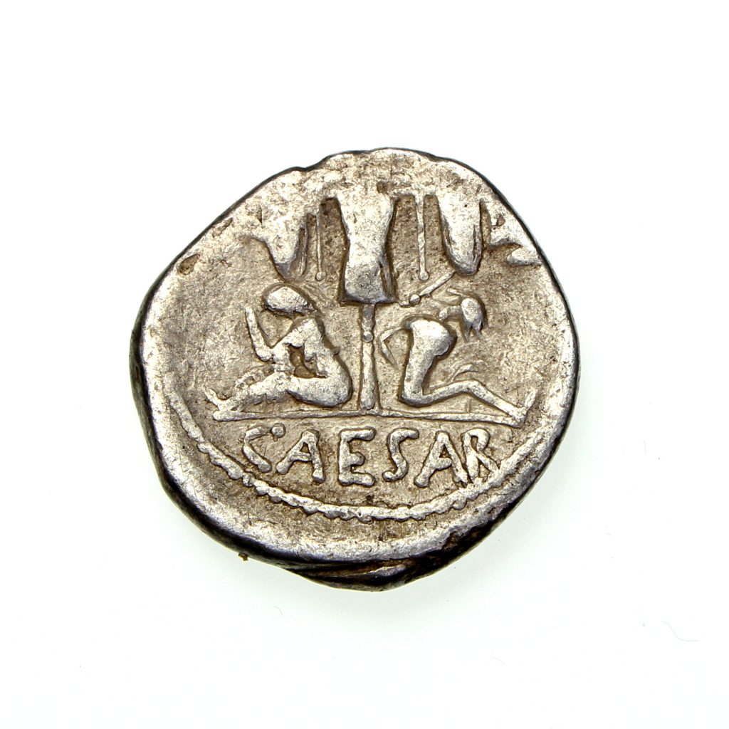 Julius Caesar Silver Denarius 46-45BC Travelling Mint In Spain ...