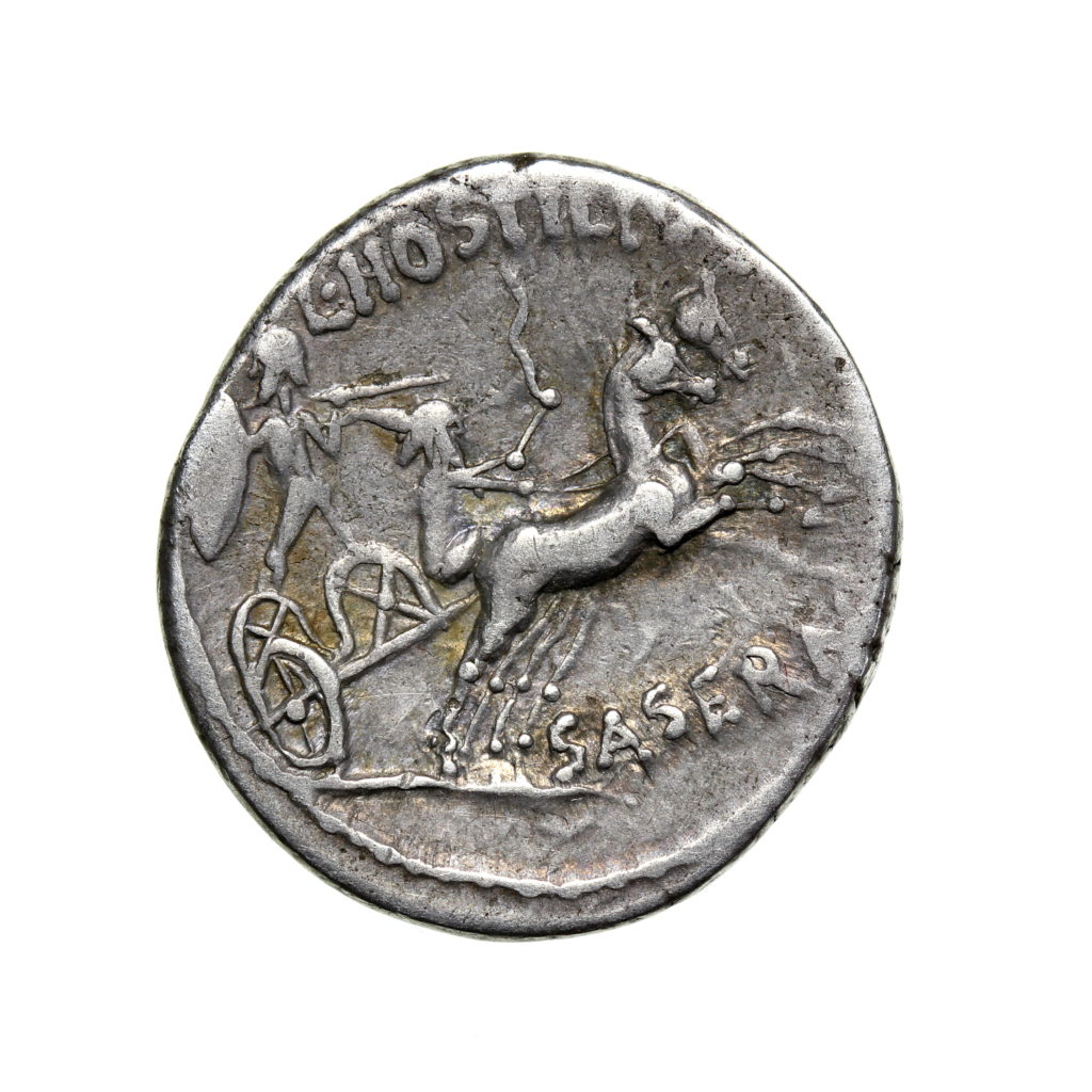 L. Hostilius Saserna Silver Denarius 48BC Vercingetorix ext. rare ...