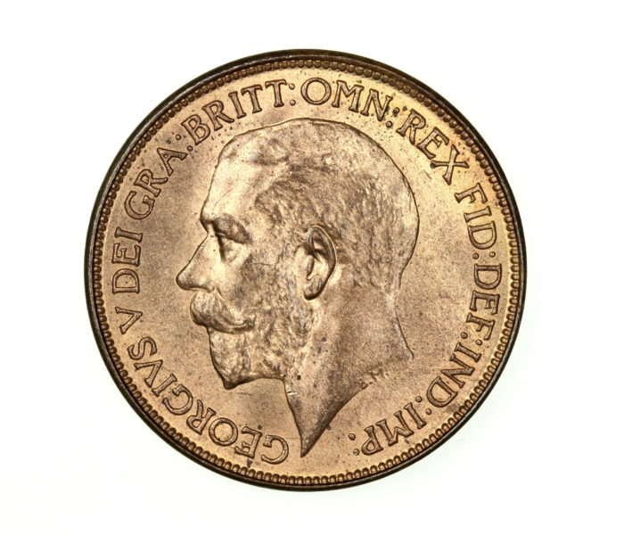 George V AD 1910-1936 Bronze Half Penny AD 1925