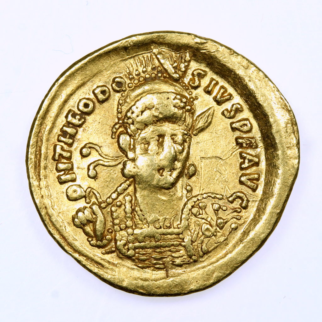 Theodosius II AD 402-450 Gold Solidus Constantinople - Silbury Coins ...