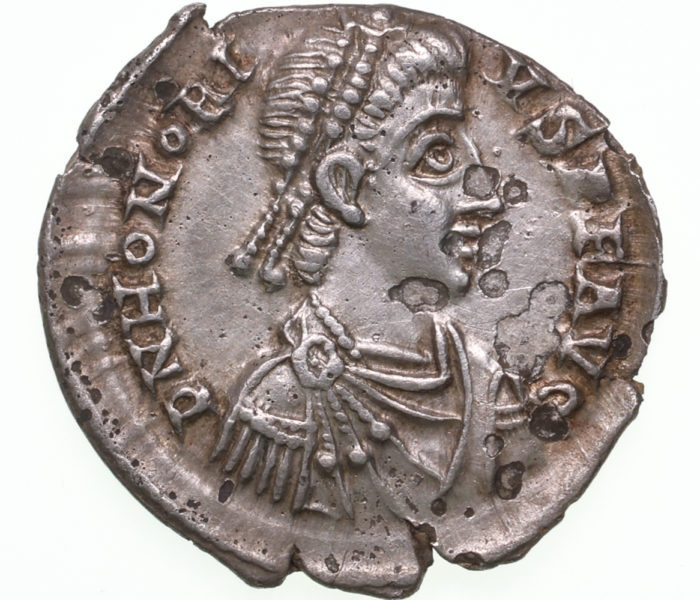 Honorius AD 393-423 Silver Siliqua Milan The Colkirk Hoard