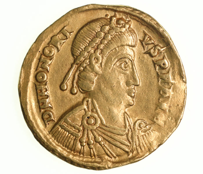 Honorius AD 393-423 Gold Solidus Ravenna