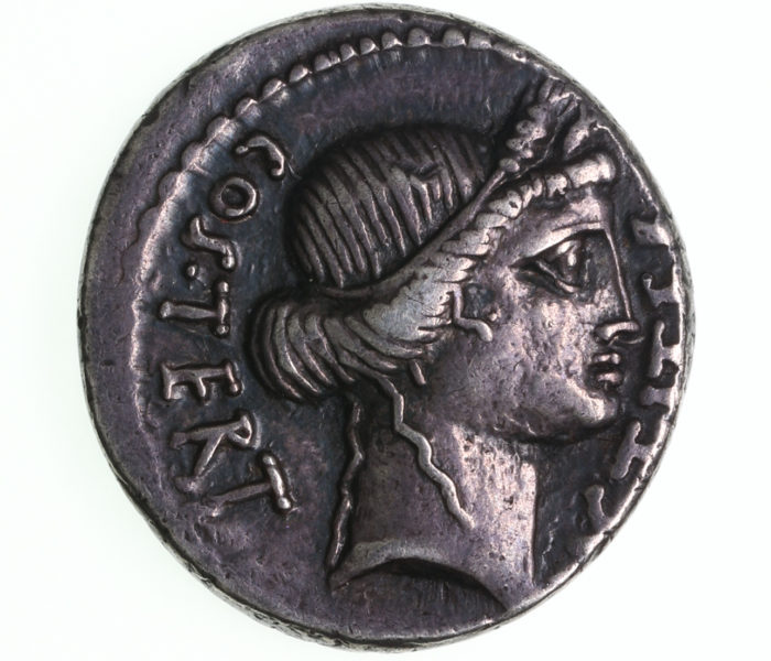 Julius Caesar 46 BC Silver Denarius