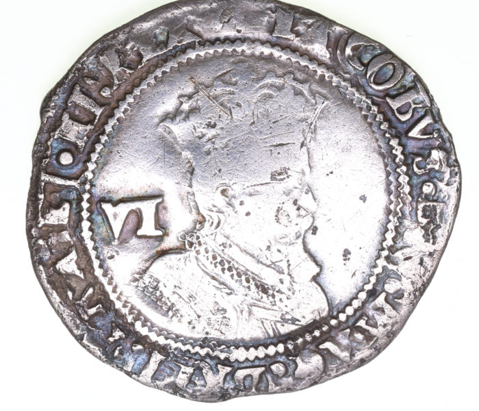 James I AD 1603-1625 Silver Sixpence AD 1609