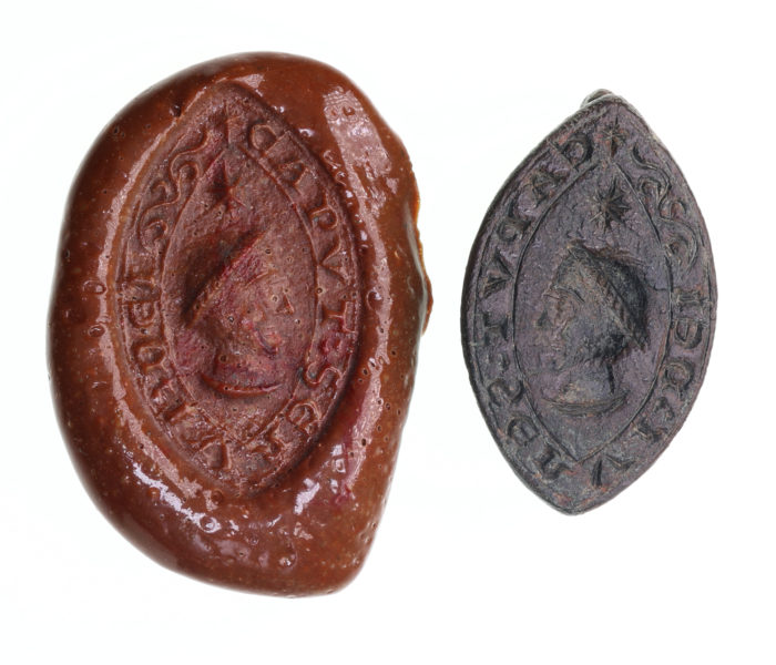 Medieval Bronze Vessica Seal Matrix 'Servant of God'- 14th Century AD